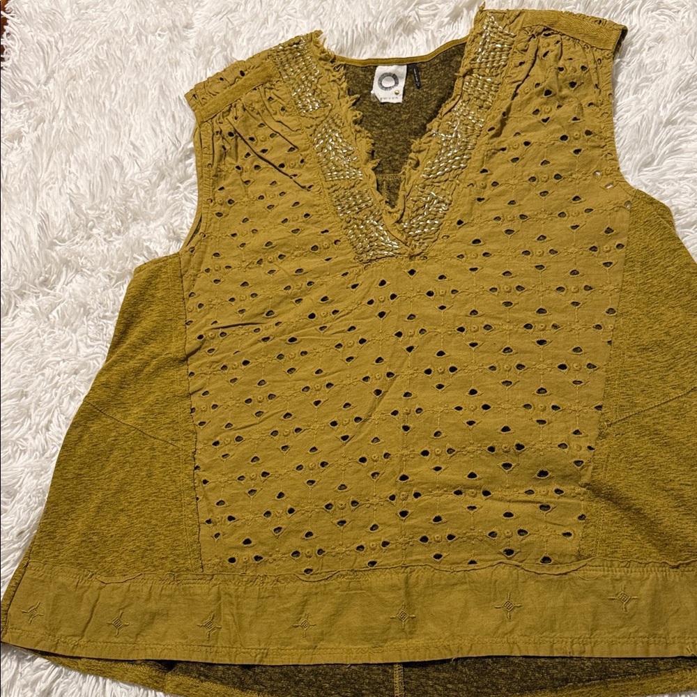 Elegant Mustard Sleeveless Blouse